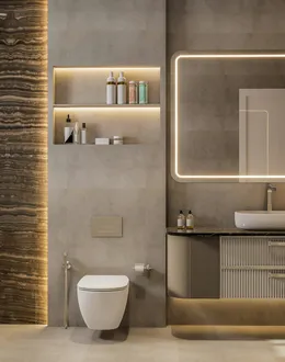 a large black bath tub sitting in a bathroom next to a window — detail 2