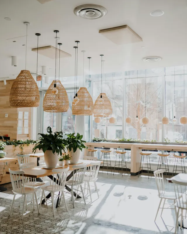 white and brown dining table and chairs